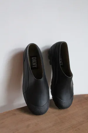 1980s Black DKNY Rubber Slip on Loafers - Size 8