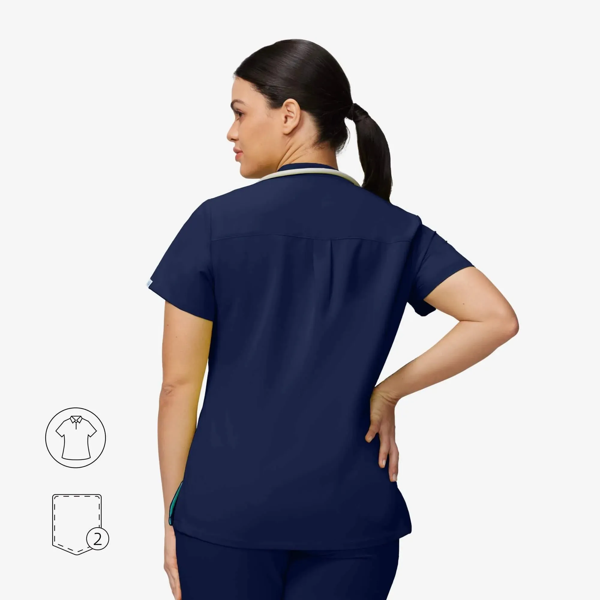 Agile Collared Scrub Top