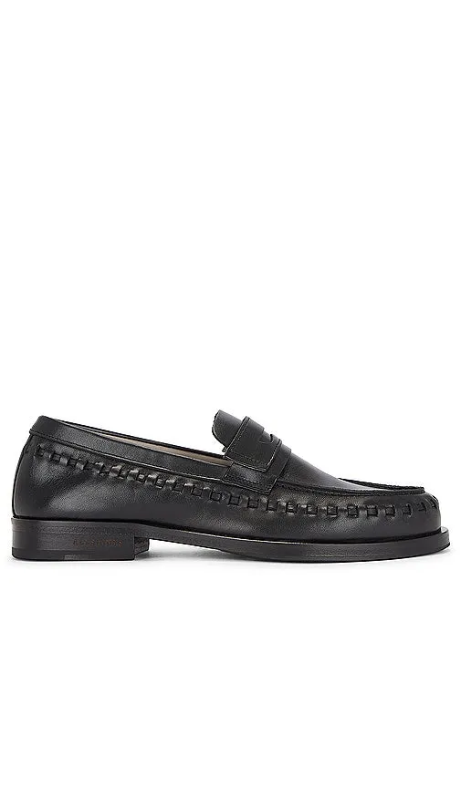 ALLSAINTS Sammy Black Leather Loafer in Black