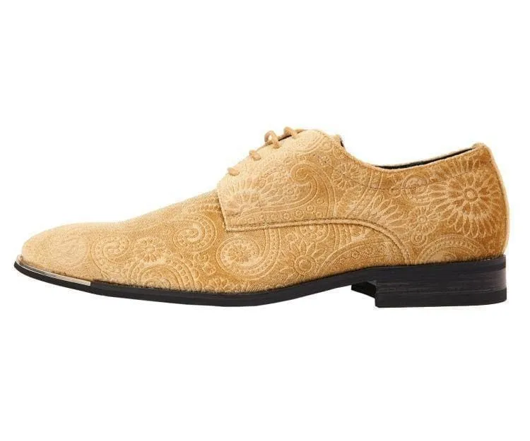 Amali Chadwick Gold Men’s Velvet Paisley Loafers
