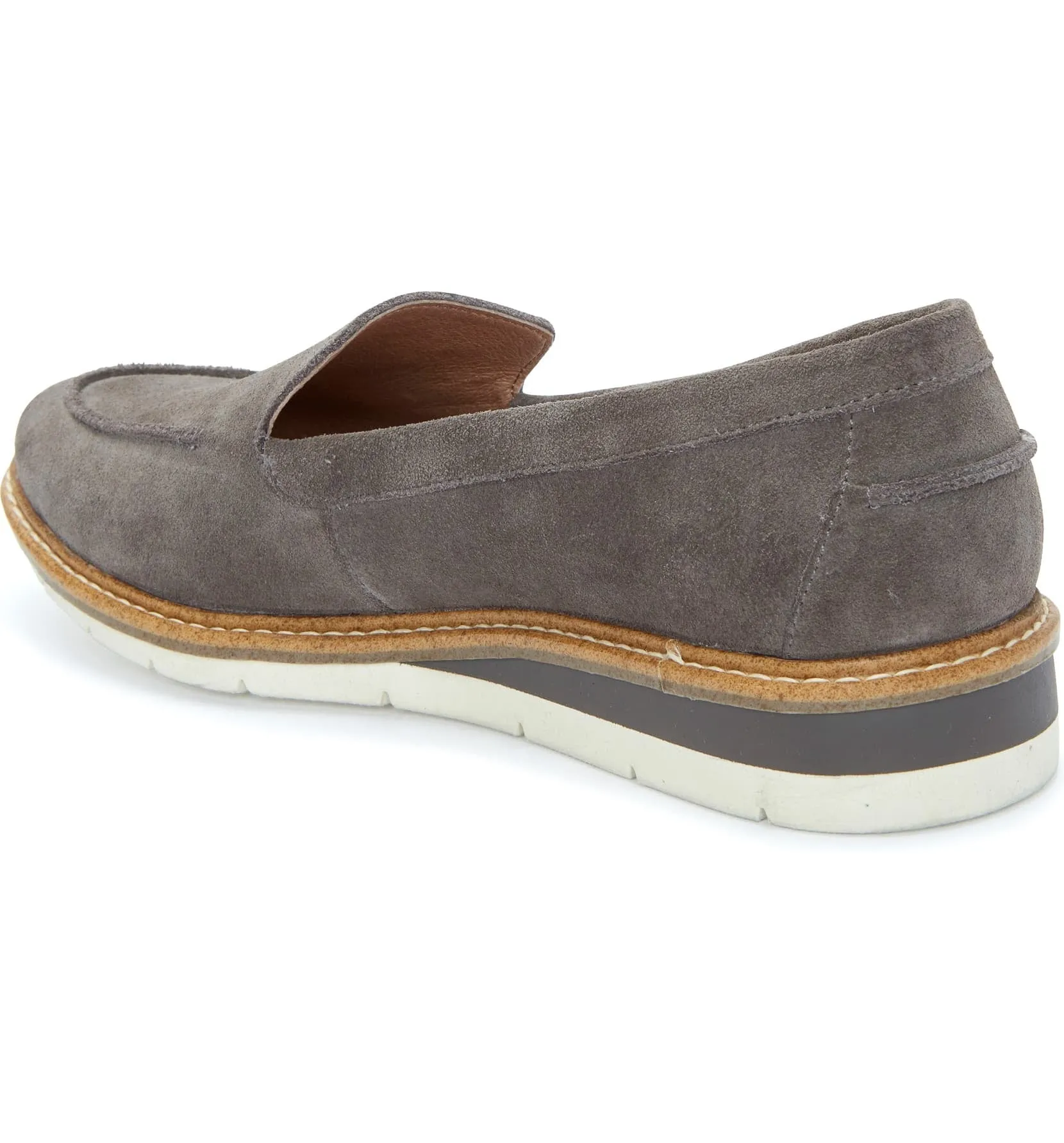 Athens Grey Suede Wedge Loafer Adam Tucker