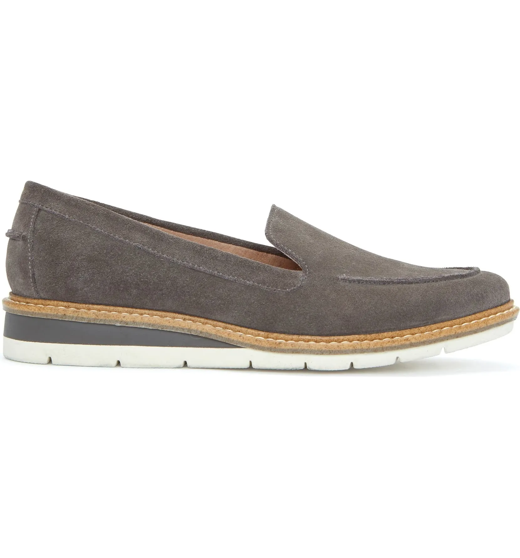 Athens Grey Suede Wedge Loafer Adam Tucker
