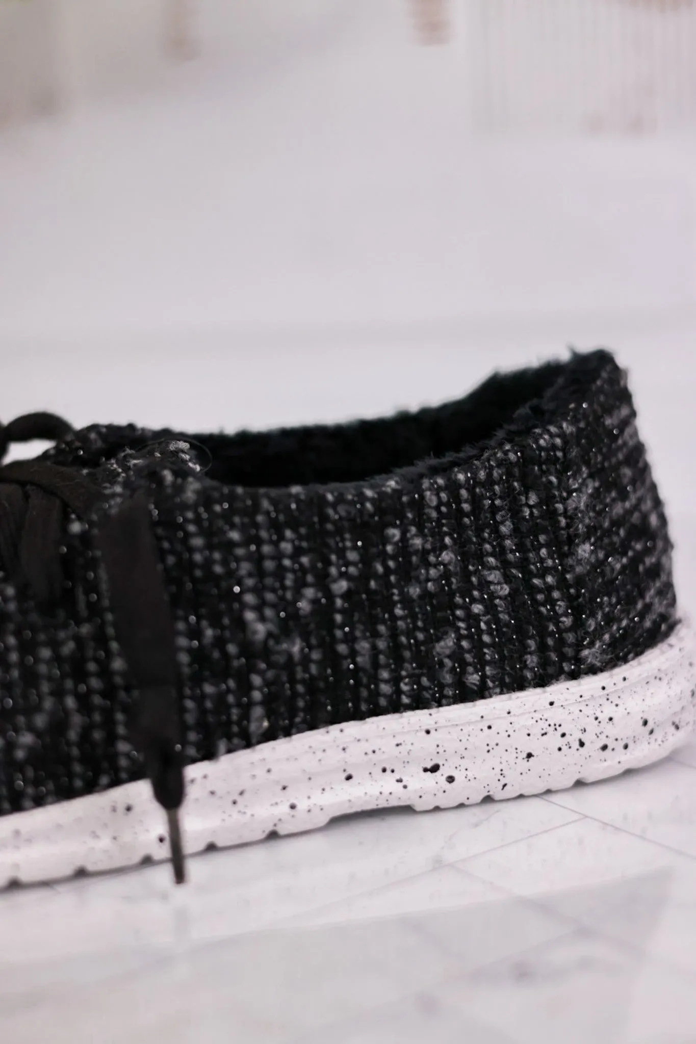 Black & Grey Lightweight Sneakers W/ Sherpa Lining FINAL SALE