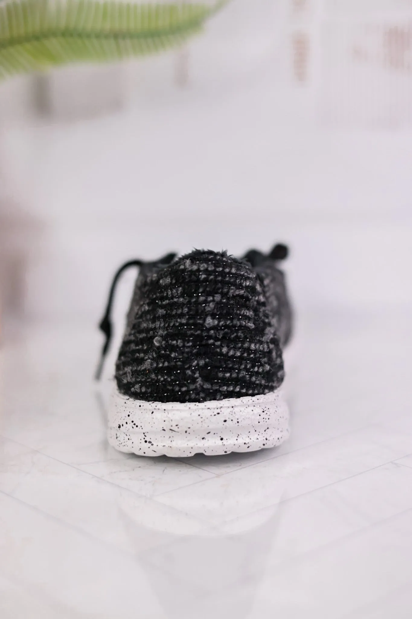 Black & Grey Lightweight Sneakers W/ Sherpa Lining FINAL SALE