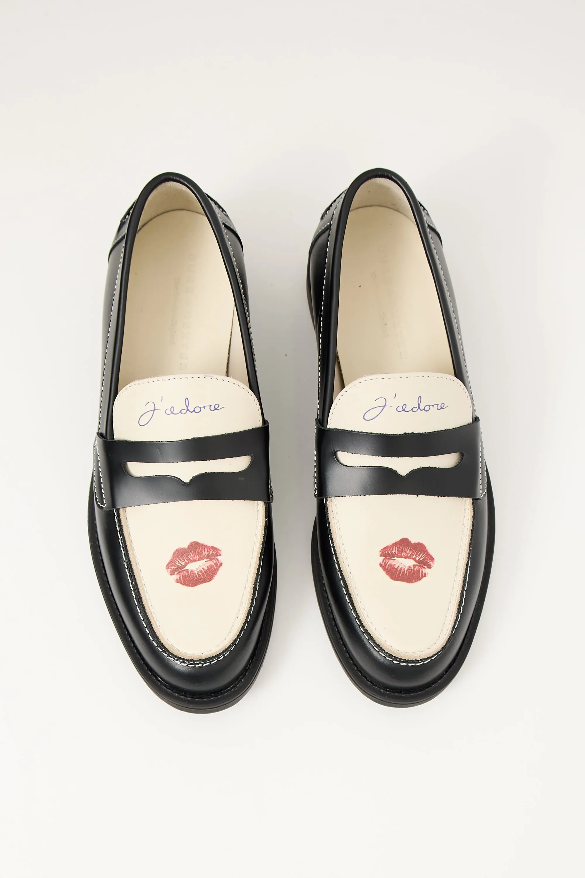 Black & White Leather Wilde Kiss Loafer