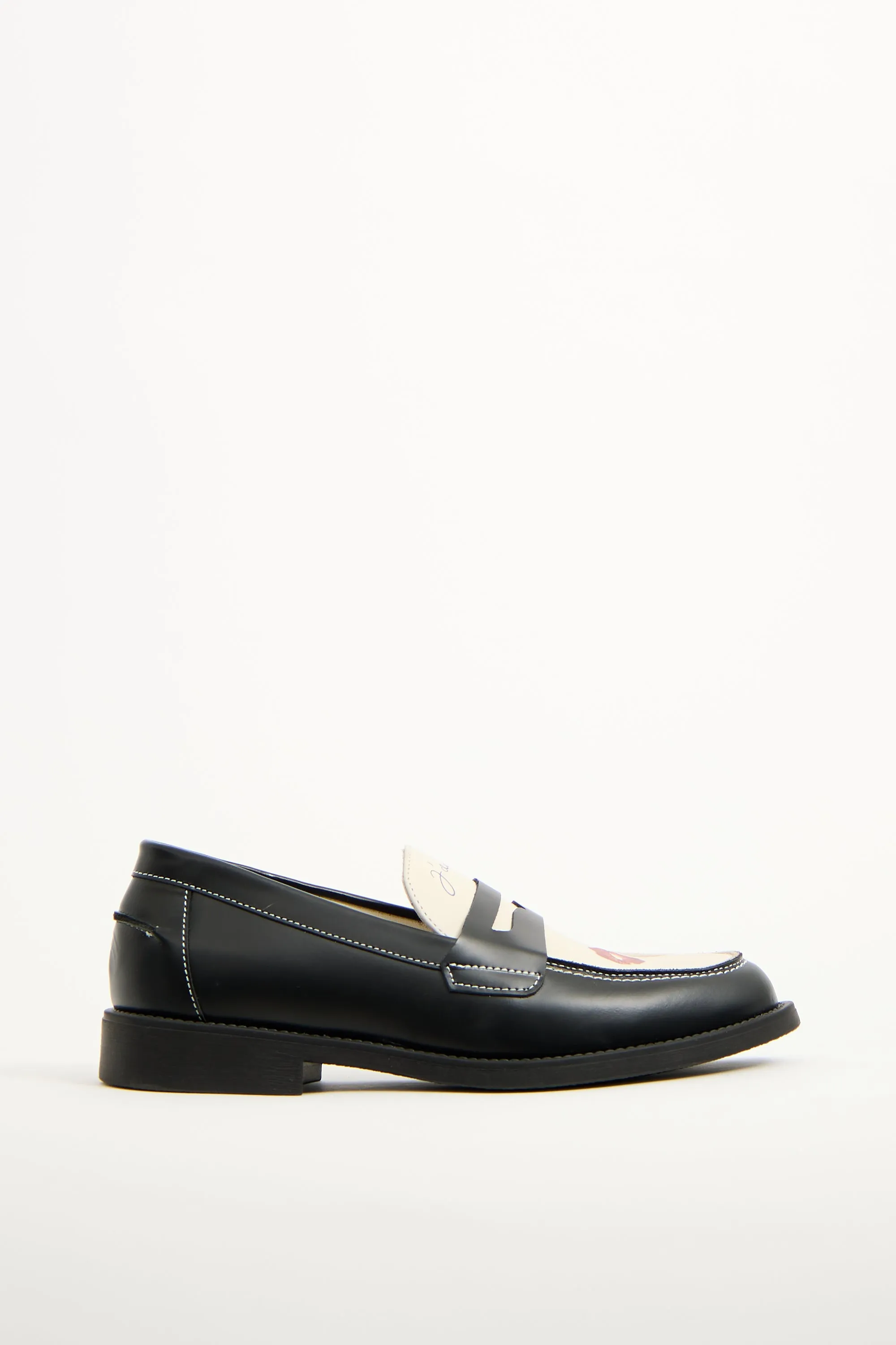 Black & White Leather Wilde Kiss Loafer