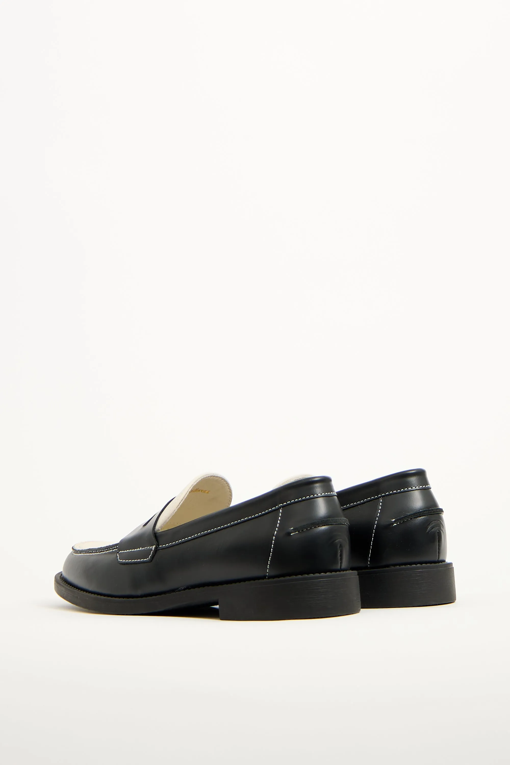 Black & White Leather Wilde Kiss Loafer