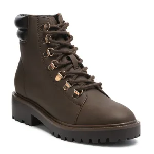 Brown Smooth lace-Up Boot