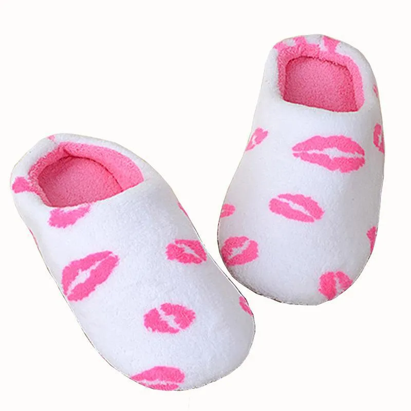 Chicvane Adult's Family Faux Fur Cute Dots Slippers Comfy Slip on Anti-skid Sole