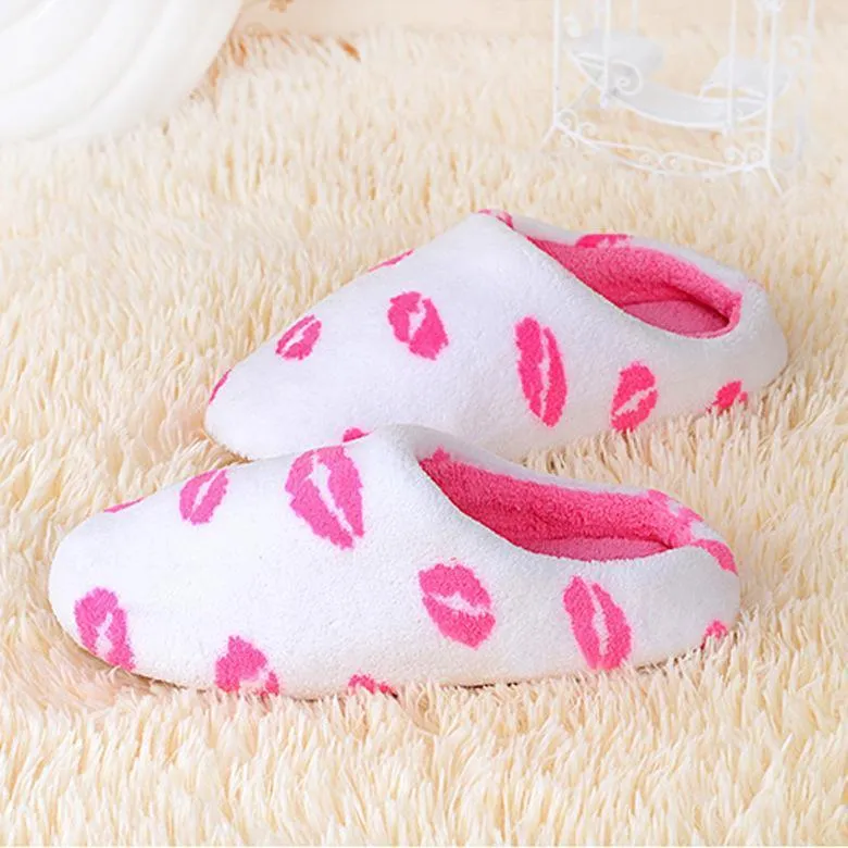 Chicvane Adult's Family Faux Fur Cute Dots Slippers Comfy Slip on Anti-skid Sole
