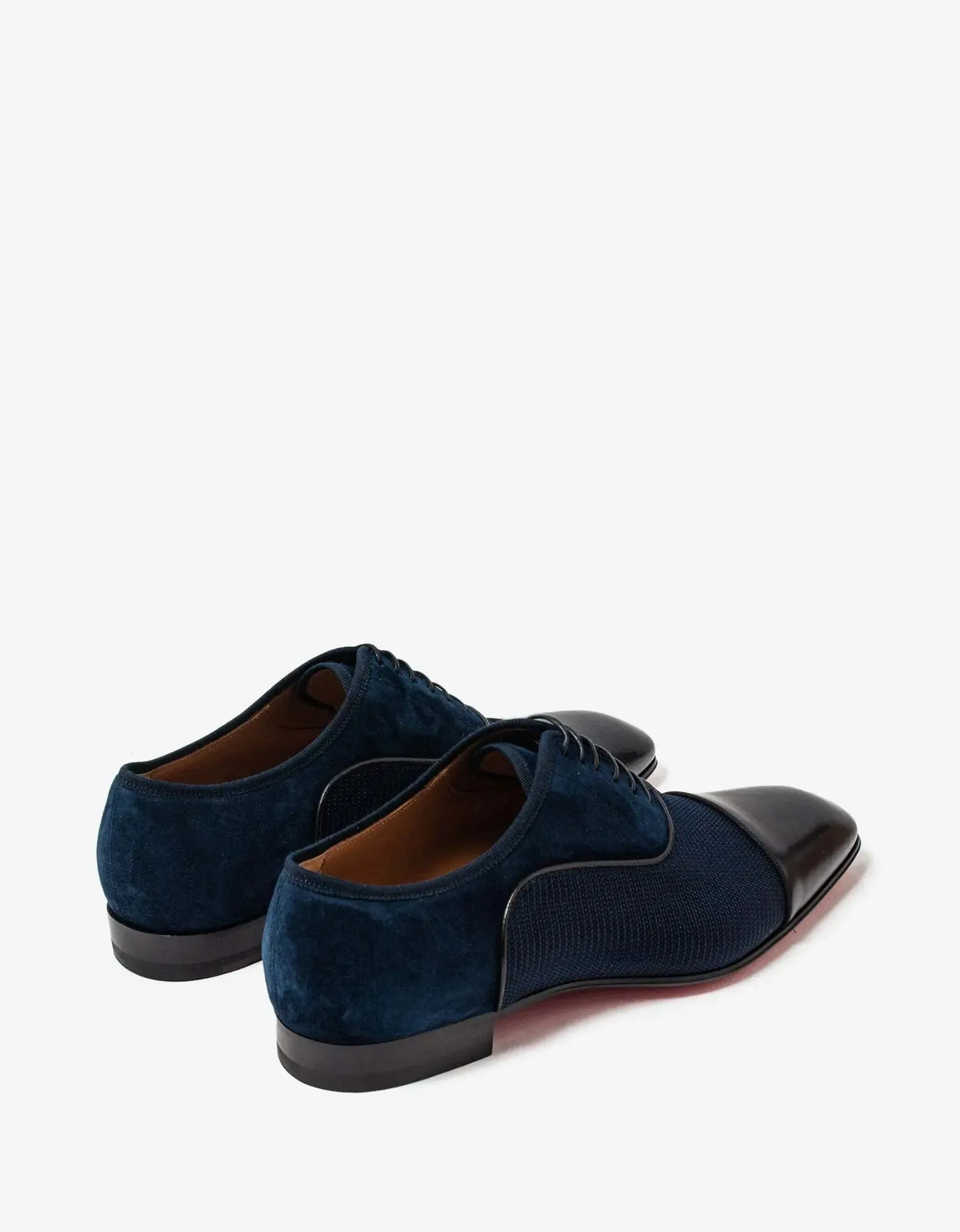 Christian Louboutin Blue & Black Greggo Orlato Flat Oxford Shoes
