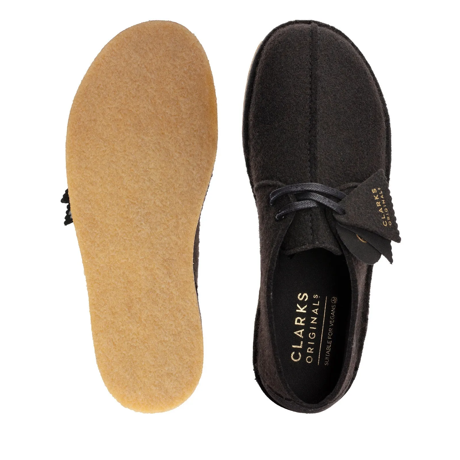 Clarks Originals Desert Trek Men's Black Felt Suede 26168873