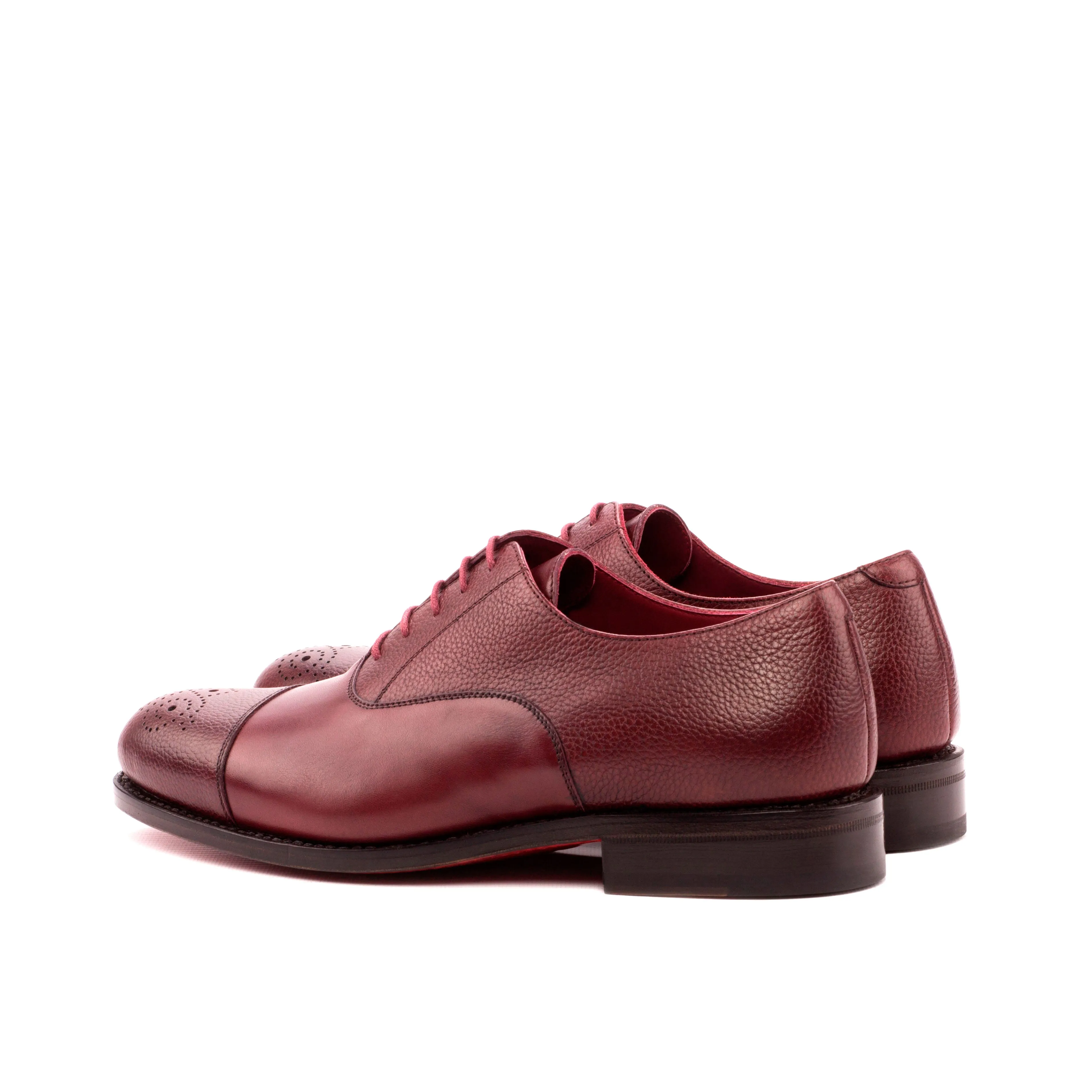DapperFam Rafael in Burgundy Men's Italian Leather & Full Grain Leather Oxford