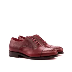 DapperFam Rafael in Burgundy Men's Italian Leather & Full Grain Leather Oxford