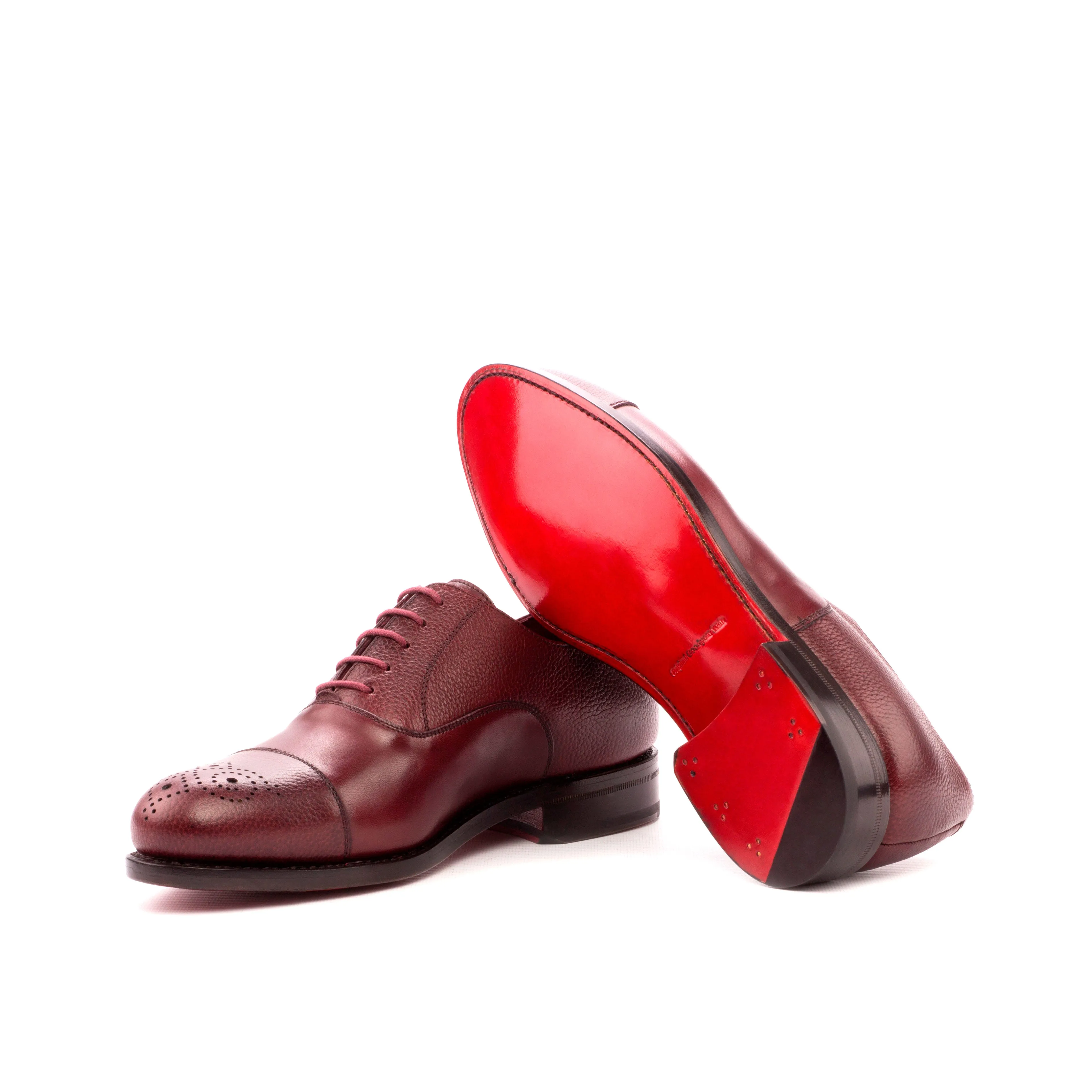 DapperFam Rafael in Burgundy Men's Italian Leather & Full Grain Leather Oxford