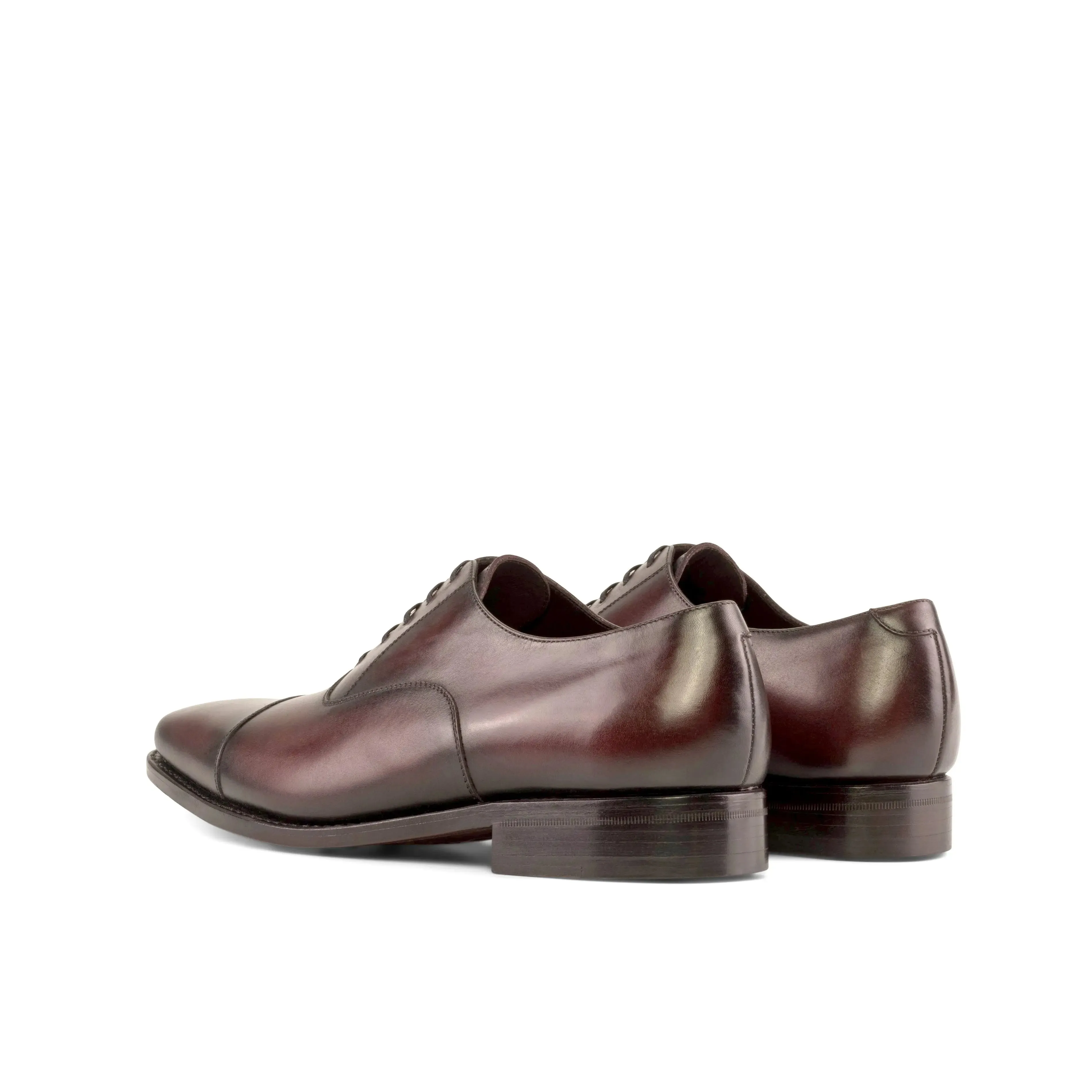 DapperFam Rafael in Burgundy Men's Italian Leather Oxford