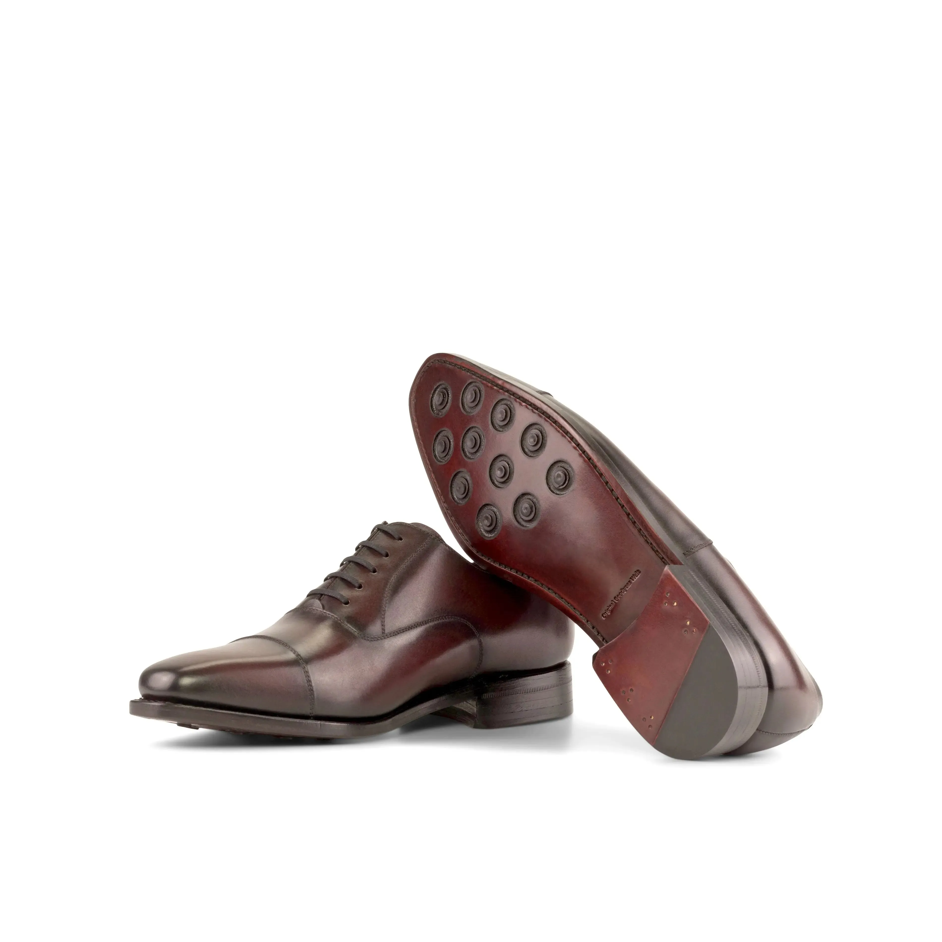 DapperFam Rafael in Burgundy Men's Italian Leather Oxford