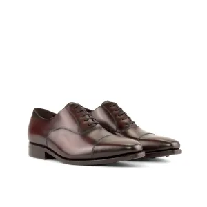 DapperFam Rafael in Burgundy Men's Italian Leather Oxford