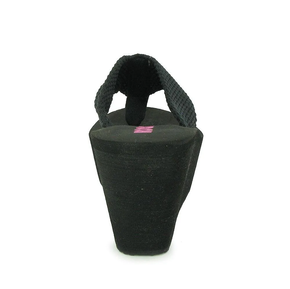 Diver Black Wedge Flip-Flops