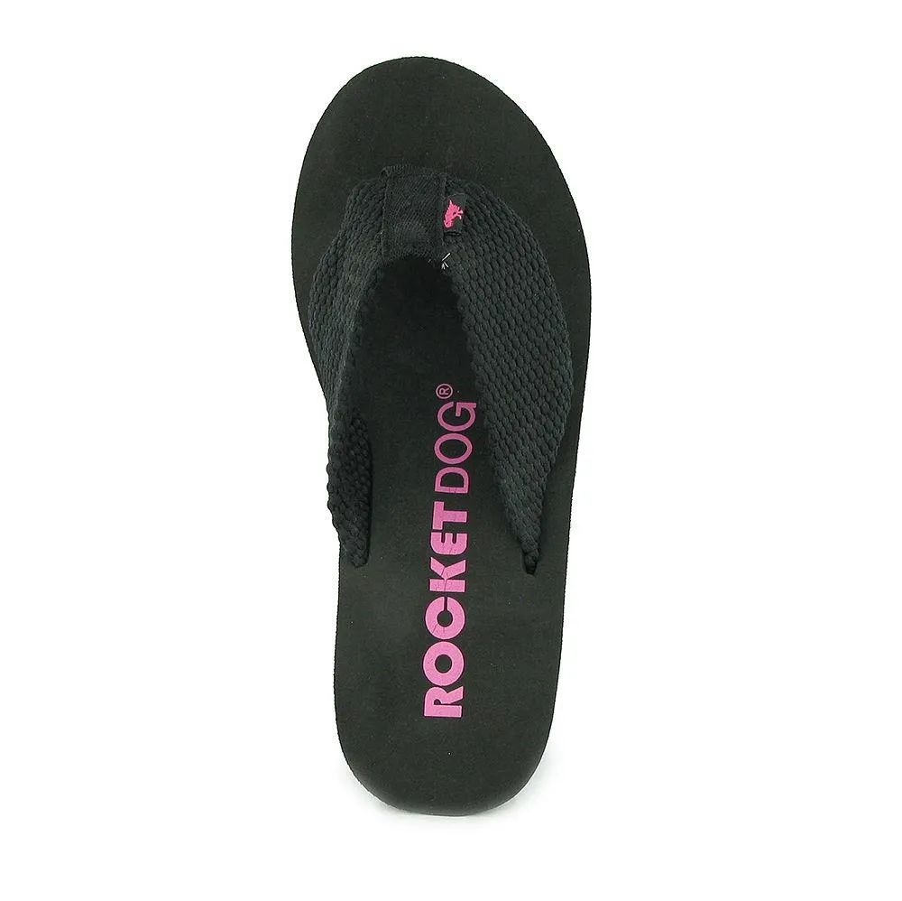 Diver Black Wedge Flip-Flops