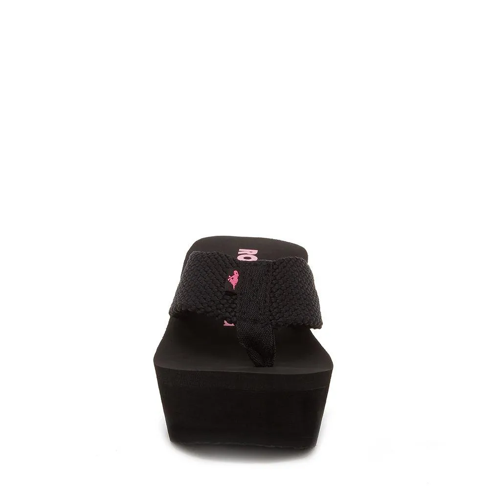 Diver Black Wedge Flip-Flops