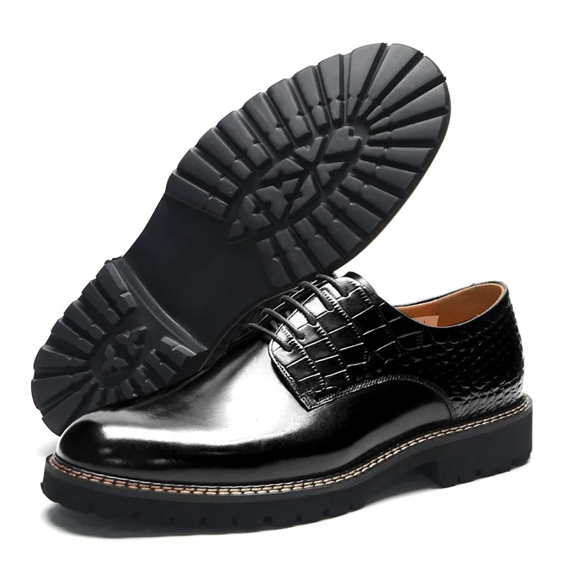 Ebonique Lace-Up Brogue Refinement