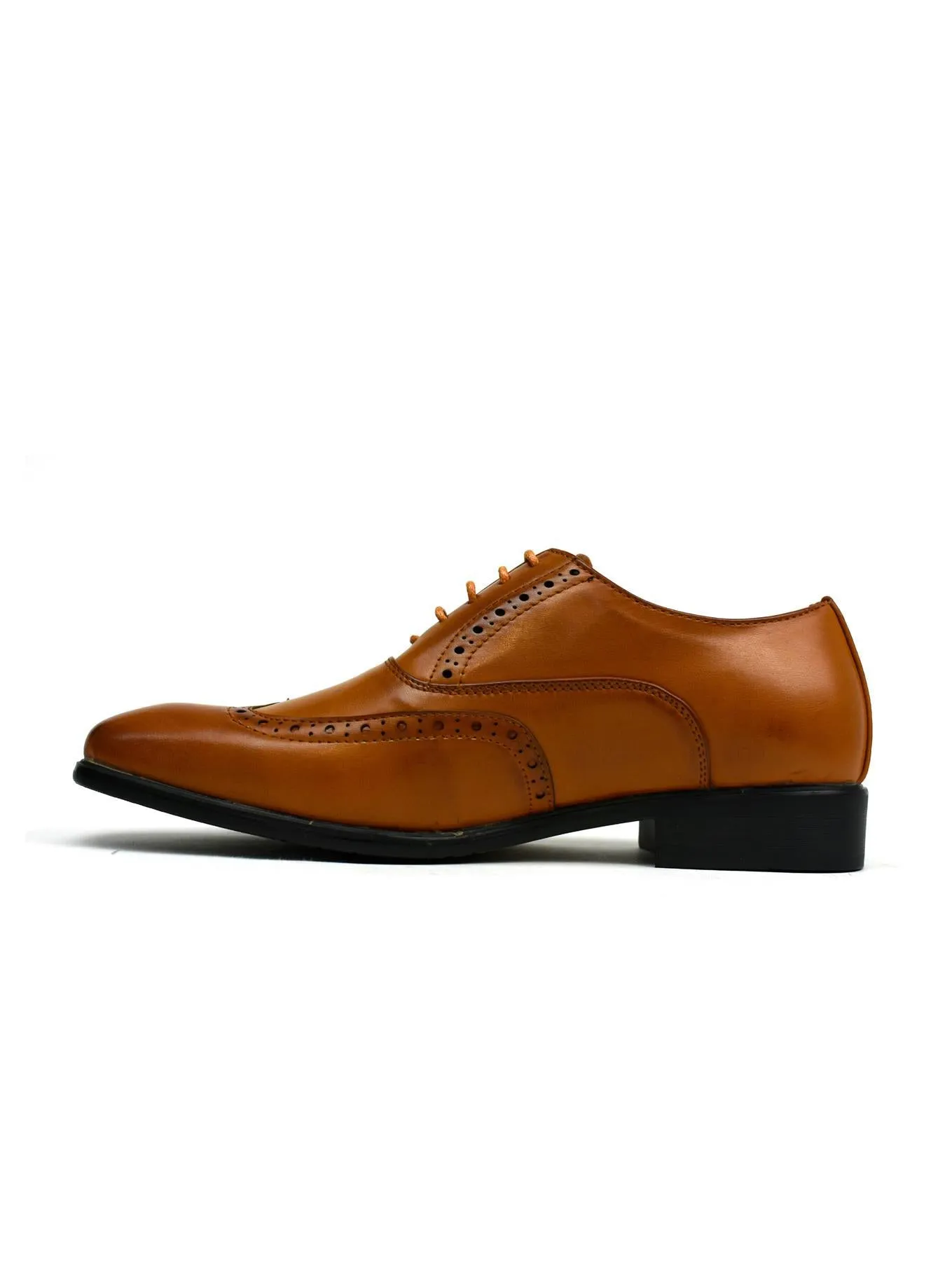 (Free Shipping) Men Classic Brogue Tan Business Casual Shoes
