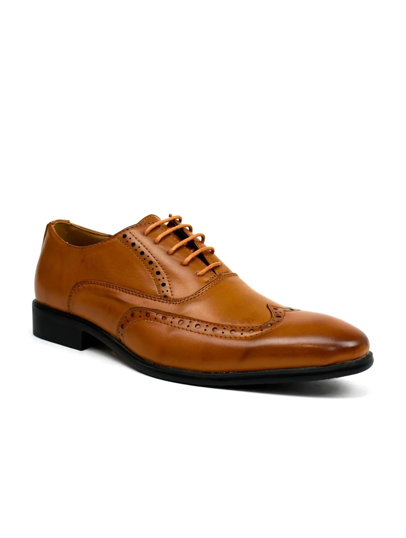 (Free Shipping) Men Classic Brogue Tan Business Casual Shoes
