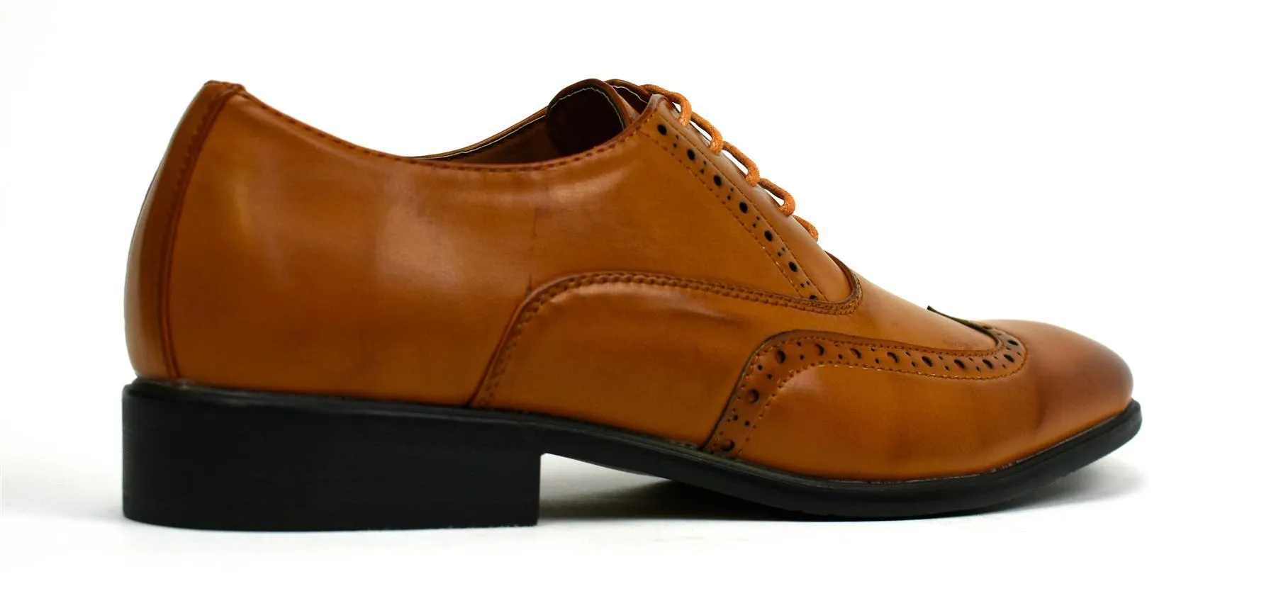 (Free Shipping) Men Classic Brogue Tan Business Casual Shoes