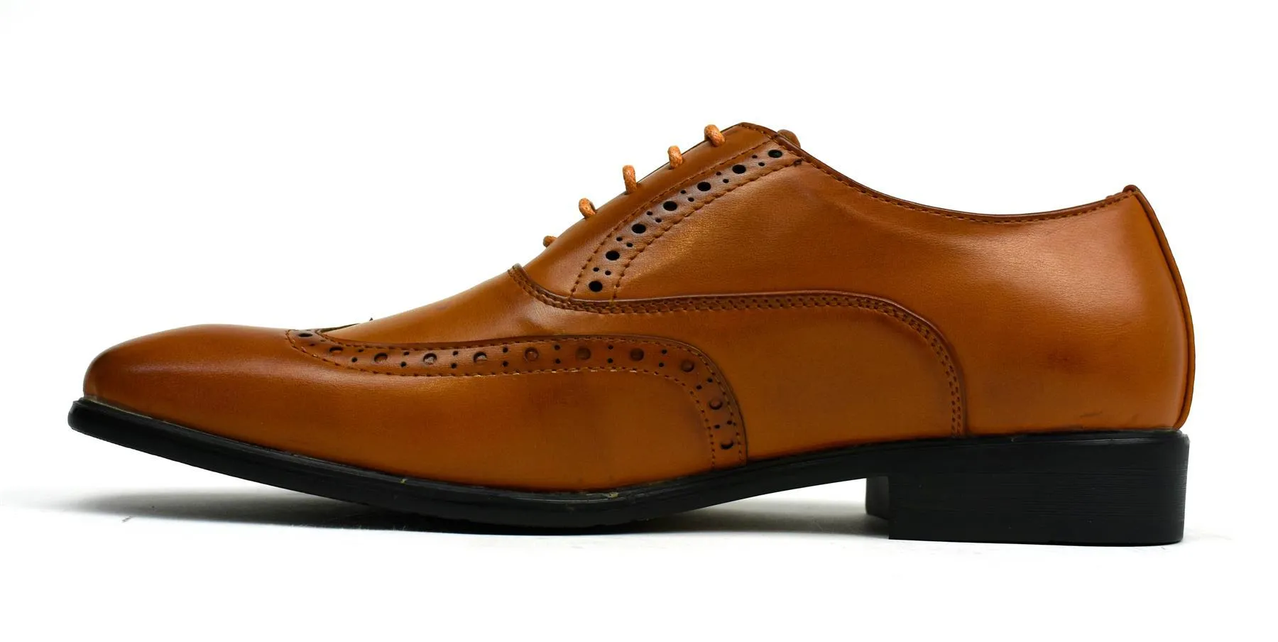 (Free Shipping) Men Classic Brogue Tan Business Casual Shoes