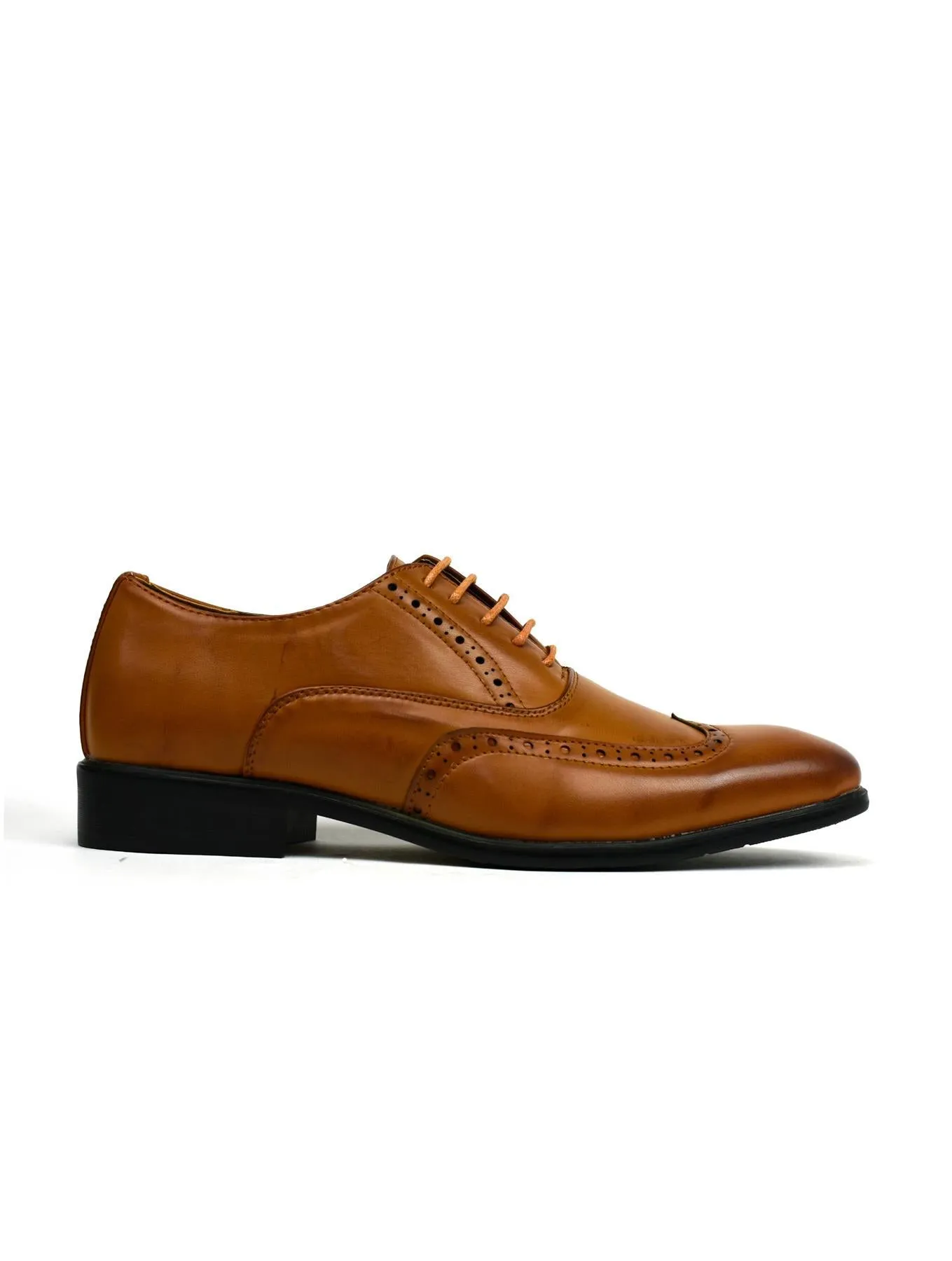 (Free Shipping) Men Classic Brogue Tan Business Casual Shoes