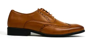 (Free Shipping) Men Classic Brogue Tan Business Casual Shoes