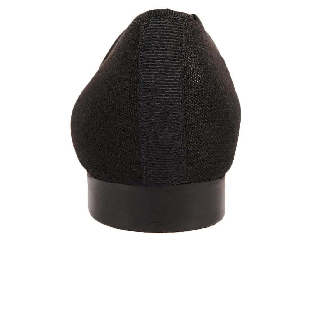 Gatsby Bite me Black Linen Jon Josef Loafer Flat
