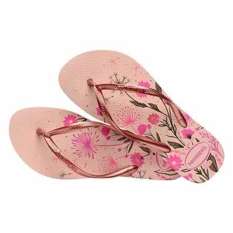 Havaianas Ballet Rose Flowers Slim Flip Flops