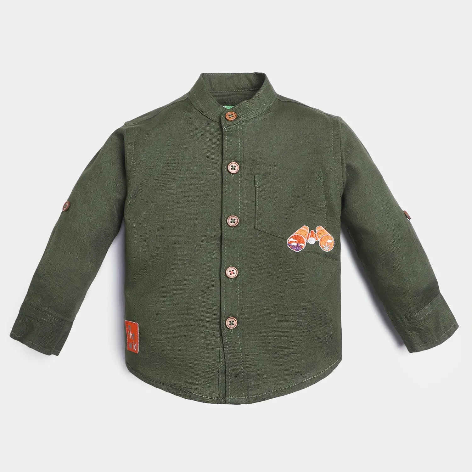 Infant Boys Oxford Shirt In To The Wild - Green