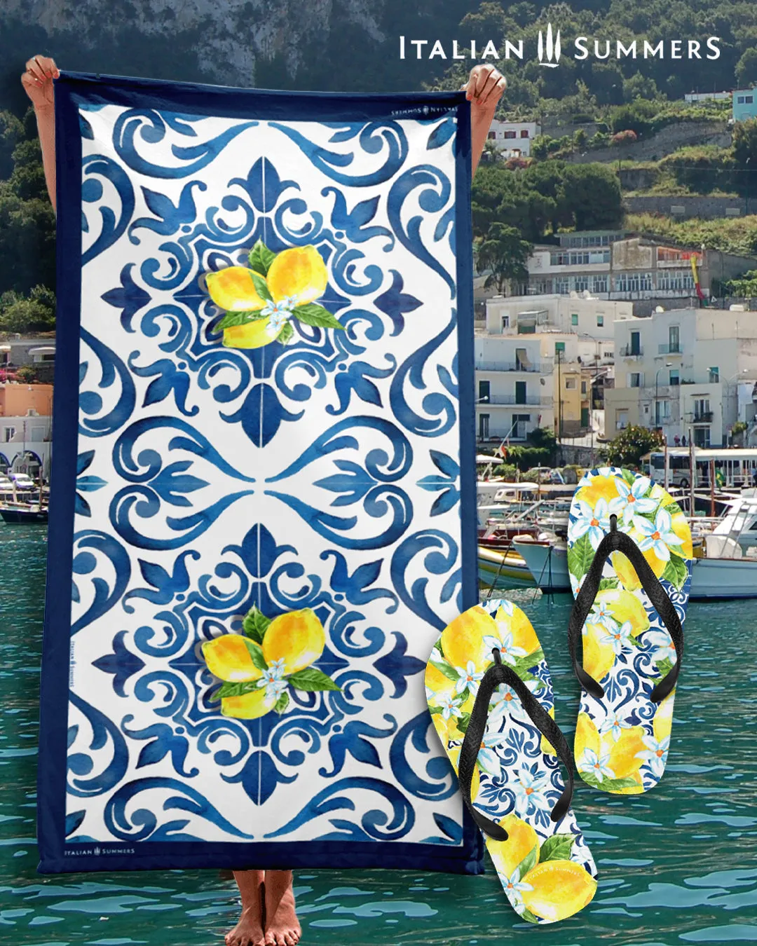 Italy Flip Flops, ITALIAN LEMONS and TILES, Positano lemons, Capri lemons, Italy travel, Italy beach, Italy lovers, Italy vacation, Italy