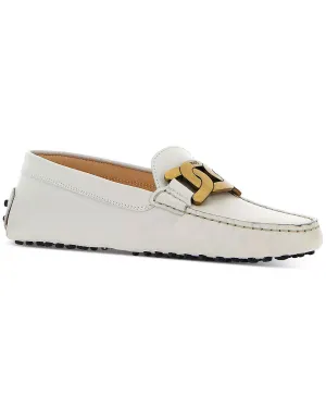 Kate Chain Gommini Loafer in White