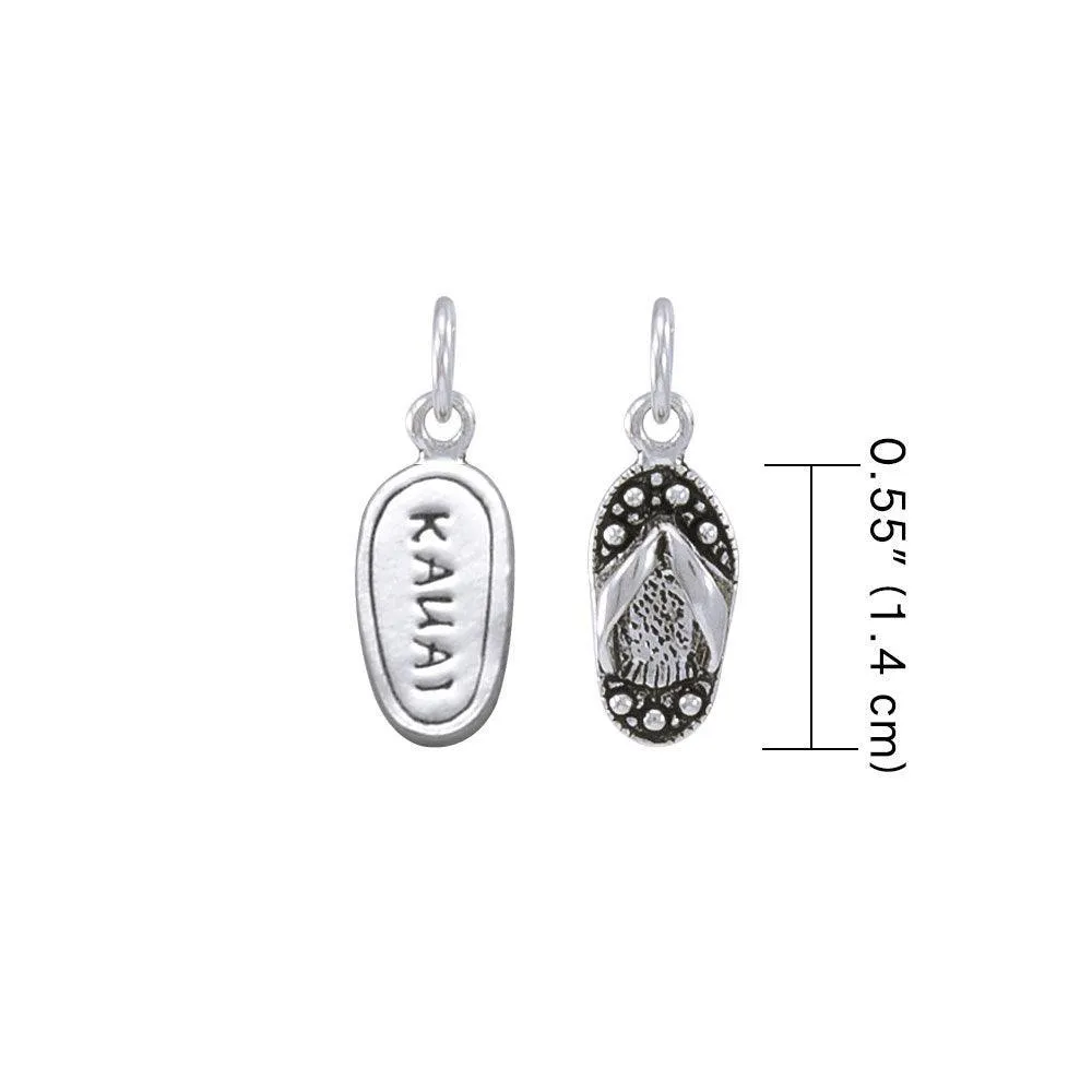 Kauai Island Silver Flip Flops Charm TC1019
