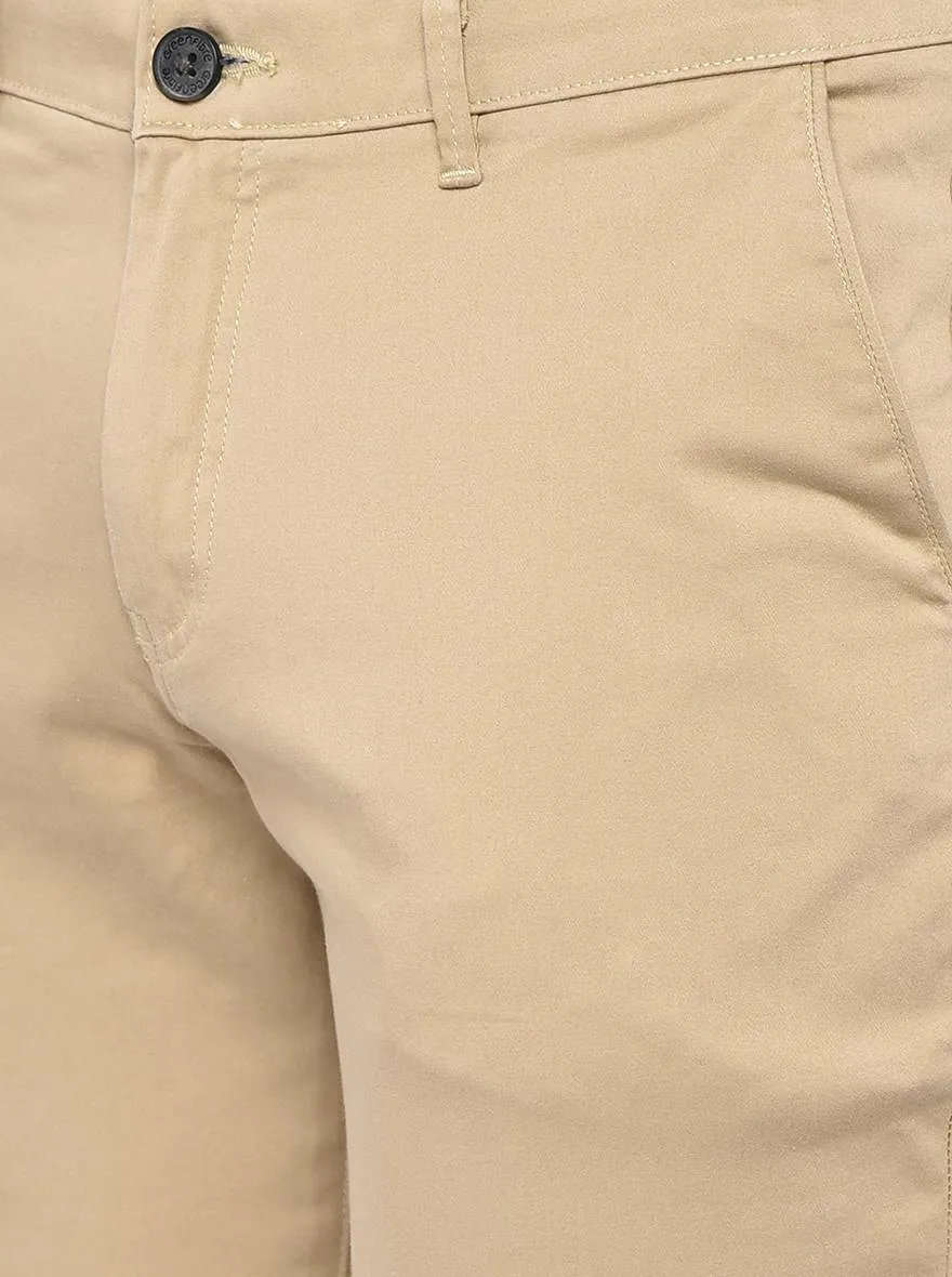 Khaki Solid Neo Fit Casual Trouser | Greenfibre