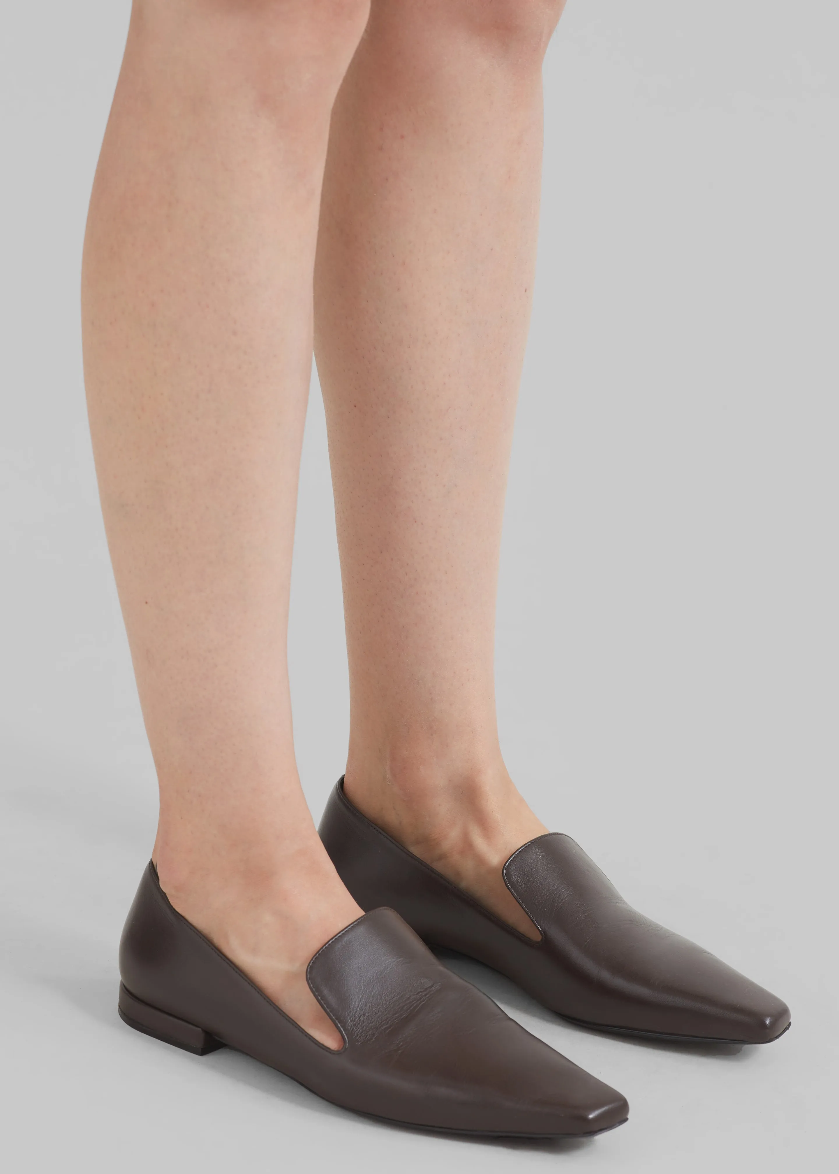Loulou Studio Carole Leather Loafers - Choco