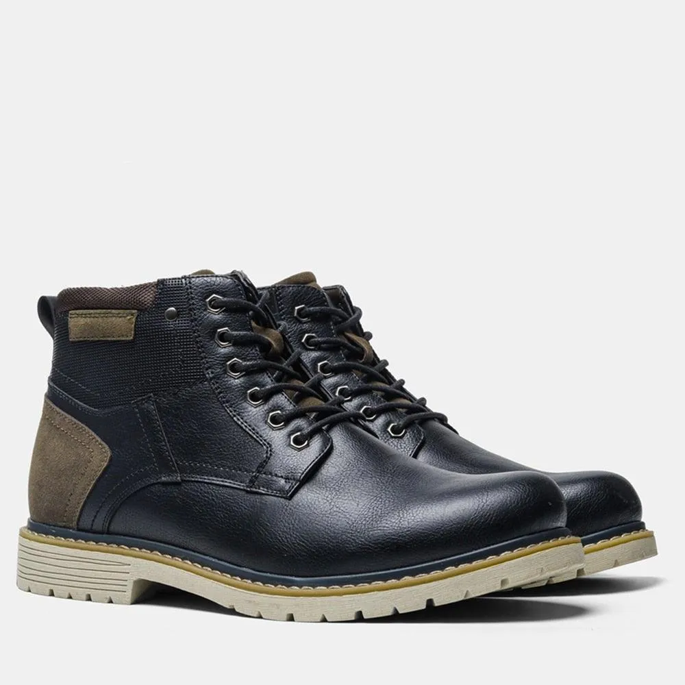Men's Comfortable PU Leather Non-Slip Winter Boots