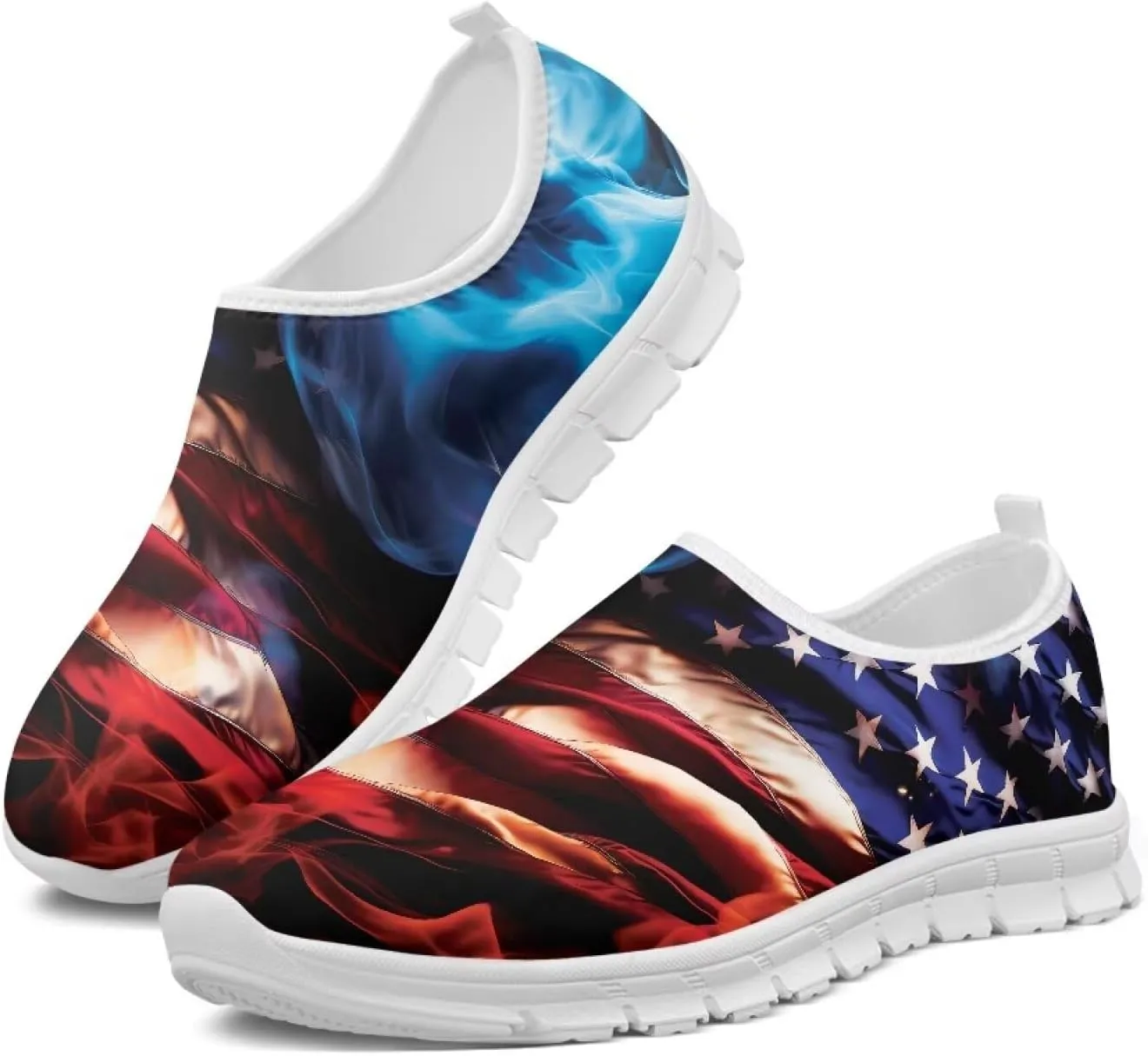 Men's Fashion Sneakers Slip On Walking Loafers Travel ShoesWhite Sole