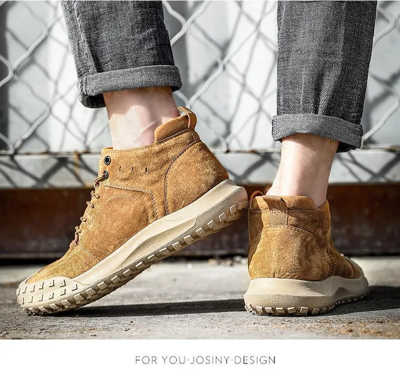 Men's Leather shoes non-slip Tooling flat Shoes