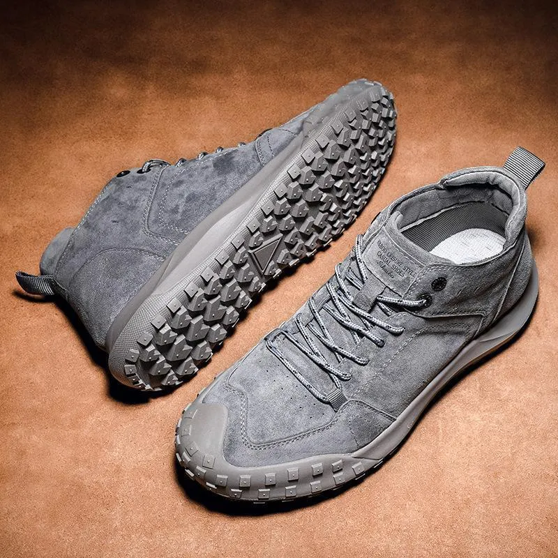 Men's Leather shoes non-slip Tooling flat Shoes