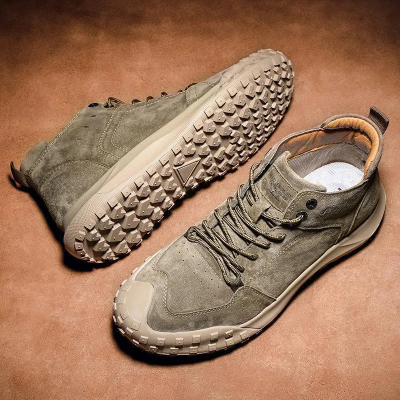 Men's Leather shoes non-slip Tooling flat Shoes