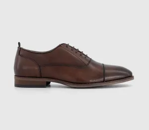 Mens Office Montana Toecap Oxford Shoes Brown Leather
