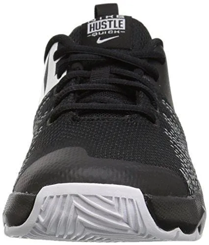 Nike Boys' Team Hustle Quick (GS) Basketball Shoe, Black/White, 5 M US Big Kid