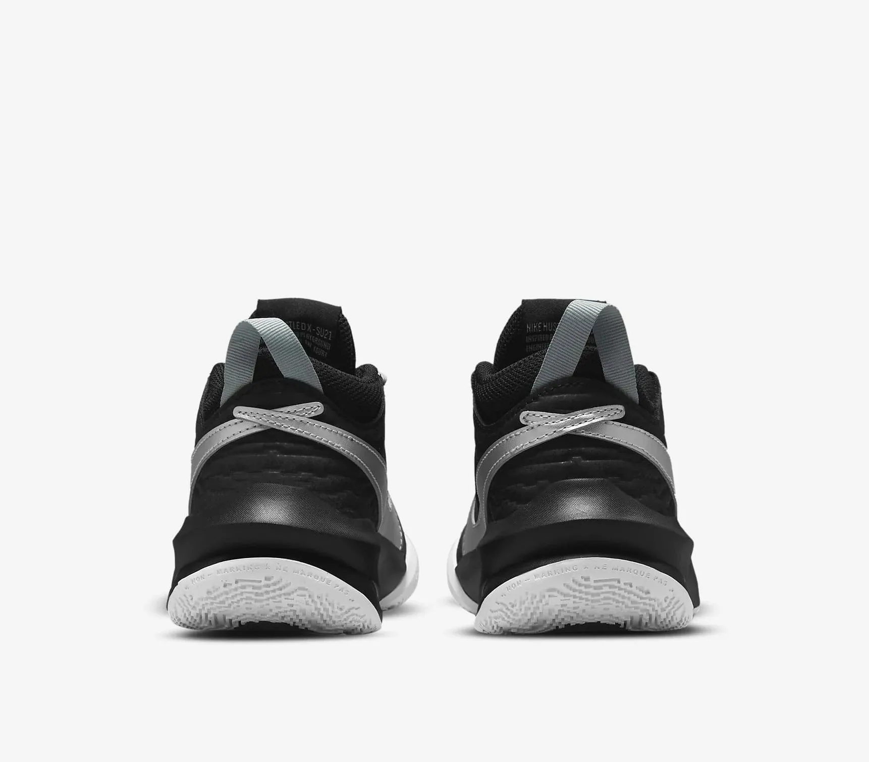 NIKE YOUTH TEAM HUSTLE 10 (GS) - BLACK/METALLIC SILVER VOLT