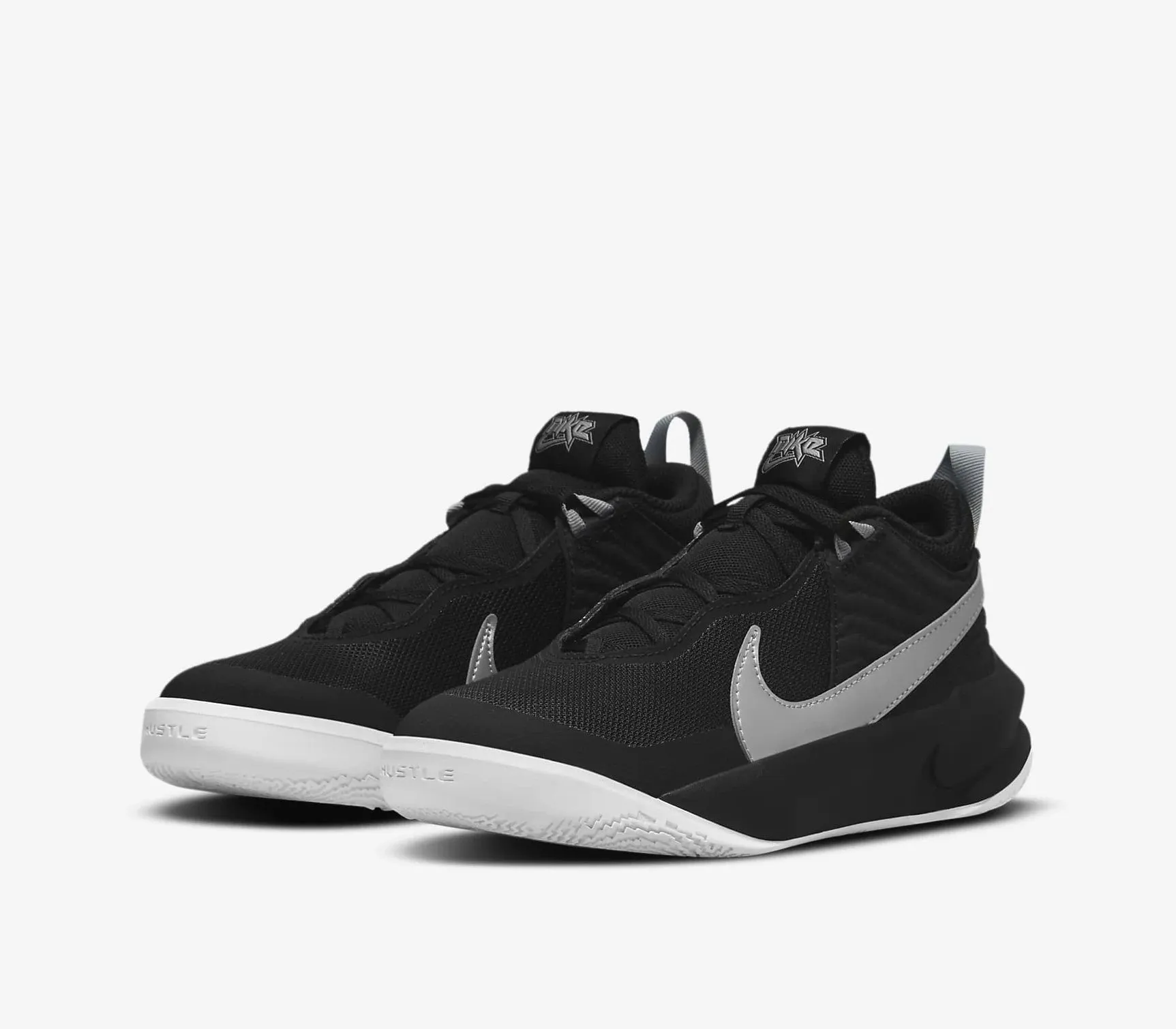NIKE YOUTH TEAM HUSTLE 10 (GS) - BLACK/METALLIC SILVER VOLT