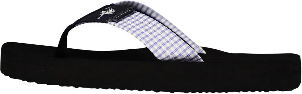 Norty Womens Resort Sandal Flip Flop Blue Gingham